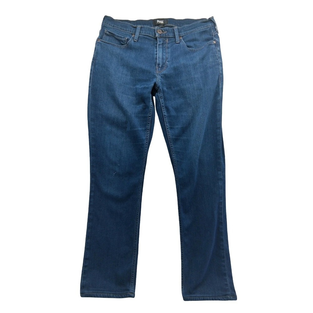Paige Federal Jeans Mens 31x29 Blue Medium Wash Slim Straight Denim Stretch